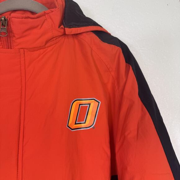 Oklahoma State Cowboys Jacket Mens Large NCAA Football Hooded Coat Orange Puffer - Picture 6 of 15